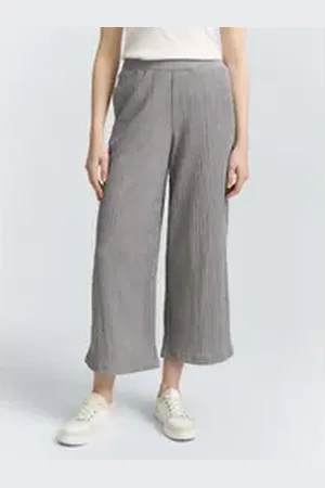 TOM TAILOR 7/8-Hose Crinkle Culotte Hose schwarz 38/28