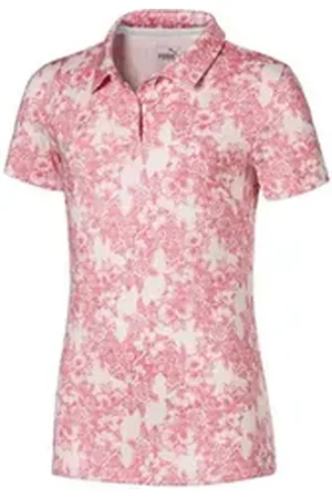 PUMA Poloshirt Golf Polo Floral Rosewater Pink/Rosa Junior EU 116 EU 116