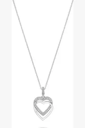 Jette Joop Kette mit Anhänger Swing Heart Damen Halskette 925er Silber Zirkonia Herzanhänger, 45 cm, 88336054NL