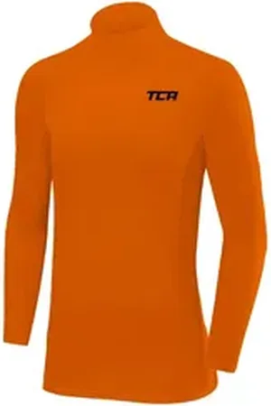 TCA Funktionsshirt Jungen SuperThermal Kompressions Shirt, Langarm Thermo Shirt mit (1-tlg) orange 10-12 Jahre