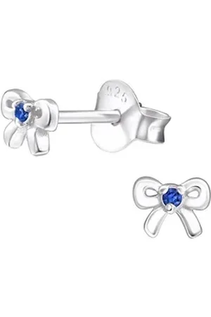 ALEXANDER YORK Paar Ohrstecker Kinderschmuck-Ohrstecker SCHLEIFE mit Geburtsstein I blau, 2-tlg., 925 Sterling Silber silberfarben