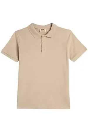 Koton T-Shirt Kurzärmelig Polokragen Tshirt beige 116