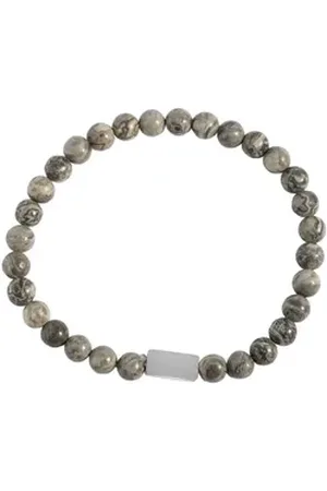 Akzent Armband Bodhi "Bodhi" Kugelarmband, Naturstein (Jasper), personalisierbar (Einzeln) grau