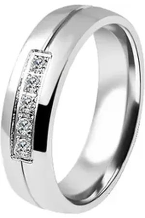 Akzent Partnerring Infinite Life aus Edelstahl, Similibesatz, silberfarben, Gr. 50 - (Einzeln), Damen Ring silberfarben 52
