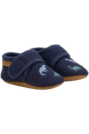 EN FANT Wool Slippers with Embroidery Hausschuh blau 23/24