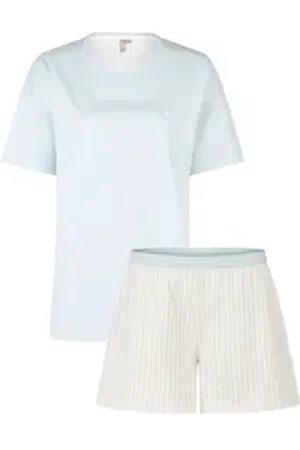 by Louise Shorty Night Muse (Set, 2 tlg., 2-teilig) Damen Pyjama kurz Shorty Baumwolle lila XL