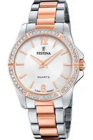 Festina Quarzuhr Mademoiselle F20595/1, Armbanduhr, Damenuhr, Edelstahlarmband silberfarben