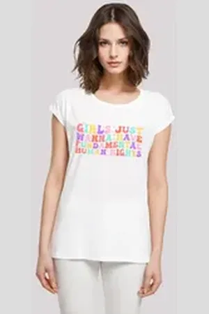 F4NT4STIC T-Shirt Girls Just Wanna Have Fundamental Rights Frauentag Premium Qualität weiß 4XL