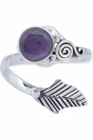 mantraroma Silberring (Ring mit Schmuckbeutel), Damenring aus 925er Silber lila