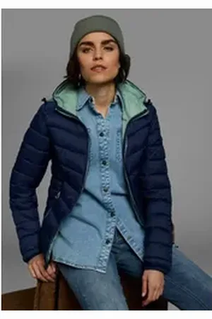 Polarino Steppjacke für kühle Tage, aus leichtem Webmaterial, wasserabweisend blau 34