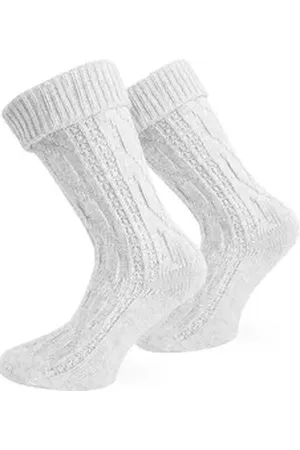 Normani Trachtensocken Trachtensocken (1 Paar) Traditionelles Zopfmuster weiß 39-42
