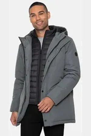 Threadbare Wintermantel THB Jacket Galbraith (1-tlg) mit hohem Kragen grau XXL