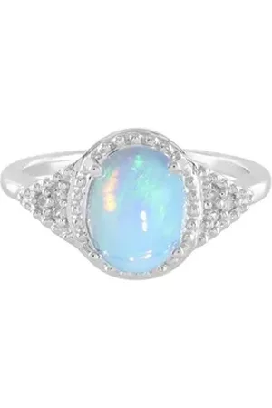 Cavill Silberring Äthiopischer Welo Opal & Zirkon Silber Ring, 1,125ct (1-tlg) beige|silberfarben 53