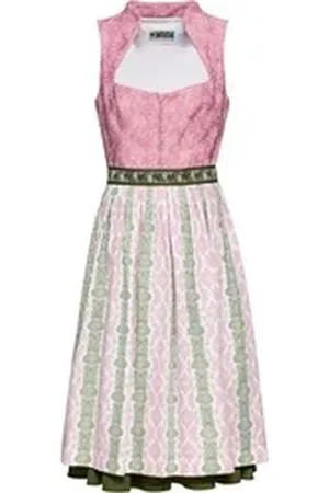 BERWIN & WOLFF Dirndl Midi-Dirndl mit Schließe grün|rosa 34