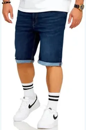Soul Star Jeansshorts S2ALOJA Herren Kurze Hose Jeans Shorts Bermuda Stretch Regular-Fit blau L
