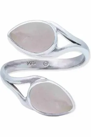 mantraroma Silberring (Ring mit Schmuckbeutel), Damenring aus 925er Silber rosa