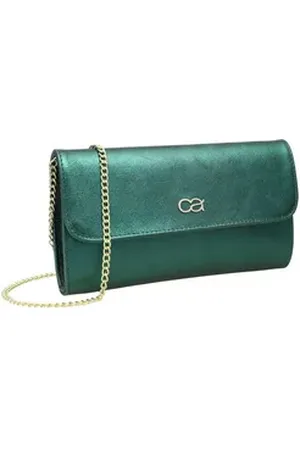 Alessandro Clutch Eleganz, aus Leder, mit separaten Fächern grün