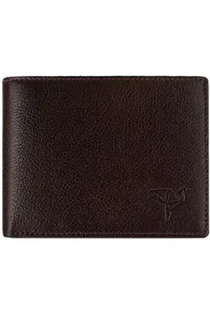 Lucky Bees Geldbörse 100% GENUINE LEATHER, 8,5 cm x 2 cm M1235 braun