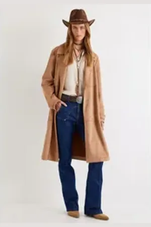 Koton Trenchcoat Regular Mit Bauchgurt gelb 42
