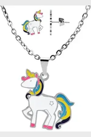 Akzent Schmuckset Betty Schmuckset aus Edelstahl, Kette und Ohrstecker, (Einzeln) silberfarben