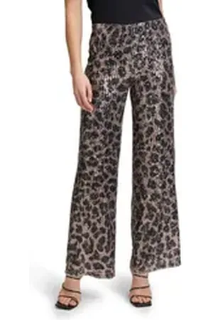 Vera Mont Marlene-Hose Marlene-Hose mit Pailletten Druck braun|weiß 40