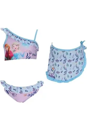 Disney Frozen Badeslip Kinder Bikini mit Sarong Badebekleidung & Strandoutfit Sommer 7/8 Jahre