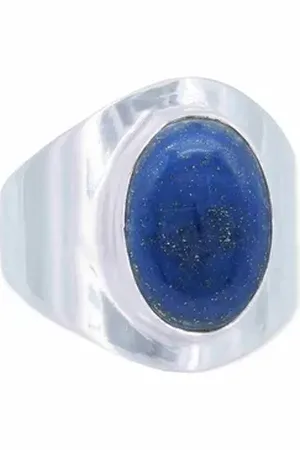 mantraroma Silberring RAHMAT aus 925 Silber mit Lapis Lazuli (Ring mit Schmuckbeutel), Damenring aus 925er Silber blau 64