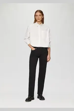 QS by s.Oliver 5-Pocket-Jeans Jeans Karolin / Regular Fit / Mid Rise / Straight Leg schwarz 38/34
