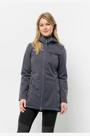 Jack Wolfskin Softshellmantel WINDHAIN COAT W grau S (36)