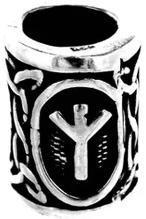 Kiss of Leather Diadem Bartperle Rune Silber Haarperle Wikinger Bartschmuck