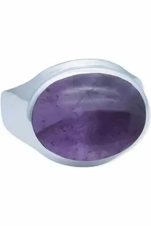 mantraroma Silberring URGAMAL aus 925 Silber mit Amethyst (Ring mit Schmuckbeutel), Damenring aus 925er Silber lila 56