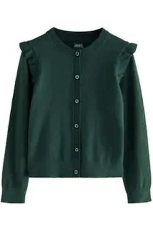 Next Strickjacke Schul-Strickjacke mit gerüschten Schultern (1-tlg) grün 104 (4 J.)