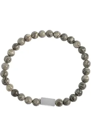 Akzent Armband Bodhi "Bodhi" Kugelarmband, Naturstein (Jasper), personalisierbar (Einzeln) grau