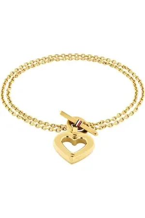 Tommy Hilfiger Armkette TOGGLE HEART, Herz, 2780969, 2780970, mit Emaille blau|gelb|goldfarben|rot