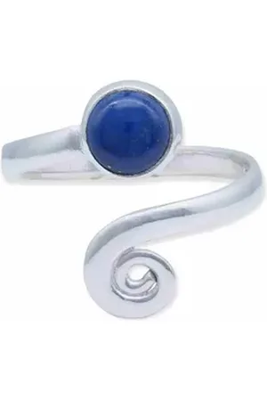 mantraroma Silberring (Ring mit Schmuckbeutel), Damenring aus 925er Silber blau
