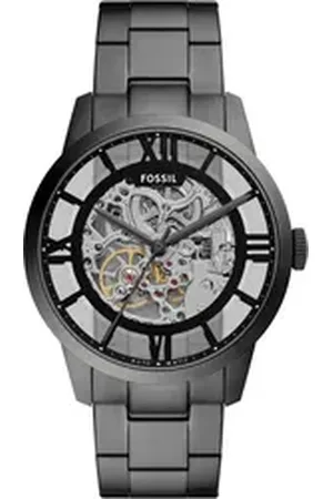 Fossil Automatikuhr TOWNSMAN Automatic ME3268, Armbanduhr, Herrenuhr, Mechanische Uhr, Edelstahlarmband, analog grau