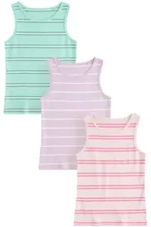 Next Trägertop Gestreifte Trägertops aus Baumwolle, 3er-Pack (3-tlg) rosa 166-168 (15-16 J.)