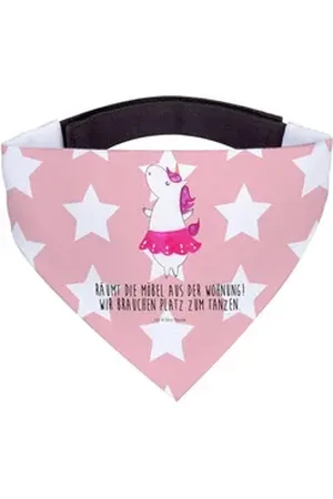 Mr. & Mrs. Panda Hundefliege Einhorn Ballerina - Rot Pastell - Geschenk, Spaß, Unicorn, Einhörner, Polyester rot L | 33 cm x 33 cm
