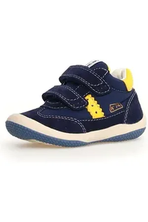 Naturino GO VL Sneaker Freizeitschuh mit Farbeinsatz, Größenschablone zum Download blau|gelb 24 EU