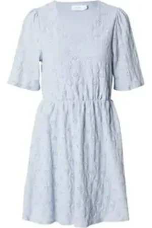 VILA Minikleid MELANIE (1-tlg) Drapiert/gerafft blau S