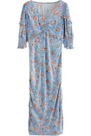 Laura Ashley Midikleid Derwent Midaxi-Kleid mit Blumen-Print (1-tlg) blau 48