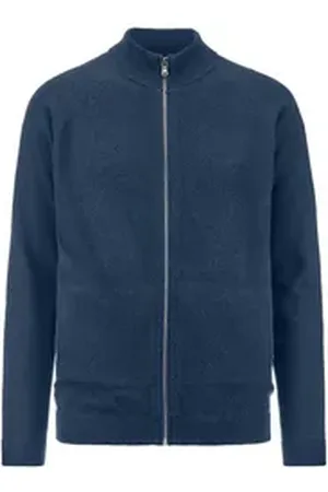 hessnatur Strickjacke aus Schurwolle und Kaschmir (1-tlg) blau 54