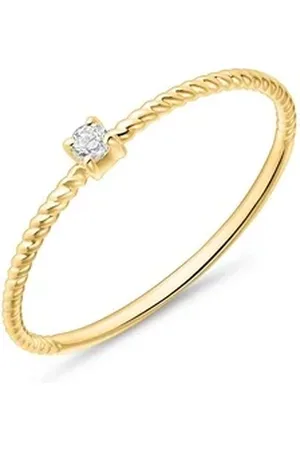 Unique Diamantring Damenring aus 585er Gold mit Weißtopas (Größe: 56mm) goldfarben 56