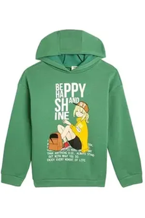Koton Kapuzensweatshirt Kapuzenkragen Mit Aufdruck grün 158