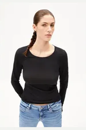 Armedangels Longsleeve EINIAARA SOFT Damen Longsleeve aus Bio-Baumwolle (1-tlg) Longsleeve aus Bio-Baumwolle schwarz M/38/40