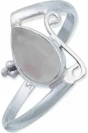 mantraroma Silberring UHA aus 925 Silber mit Rosenquarz (Ring mit Schmuckbeutel), Damenring aus 925er Silber rosa 62