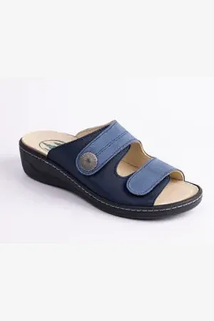 Franken Art. 3020-W40 Farbe: blue sky Damen Pantolette (lose Korkeinlage, Comfortweite "H", Made in Germay) echt Leder, lose Einlage, Weite "H" 41 EU