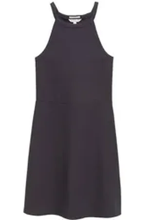 TOM TAILOR Trägerkleid Mini-Kleid mit Rippstruktur grau 164