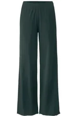 hessnatur Pyjamahose Relaxed SOFT FLOWER aus reiner Bio-Baumwolle (1-tlg) grün 48