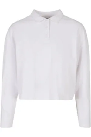 Urban classics Poloshirt Damen Ladies Short Oversized Polo Longsleeve (1-tlg) weiß 4XL
